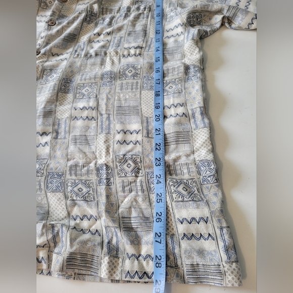 Joseph & Feiss Printed Silk Shirt Size 2X Cream - Picture 10 of 10